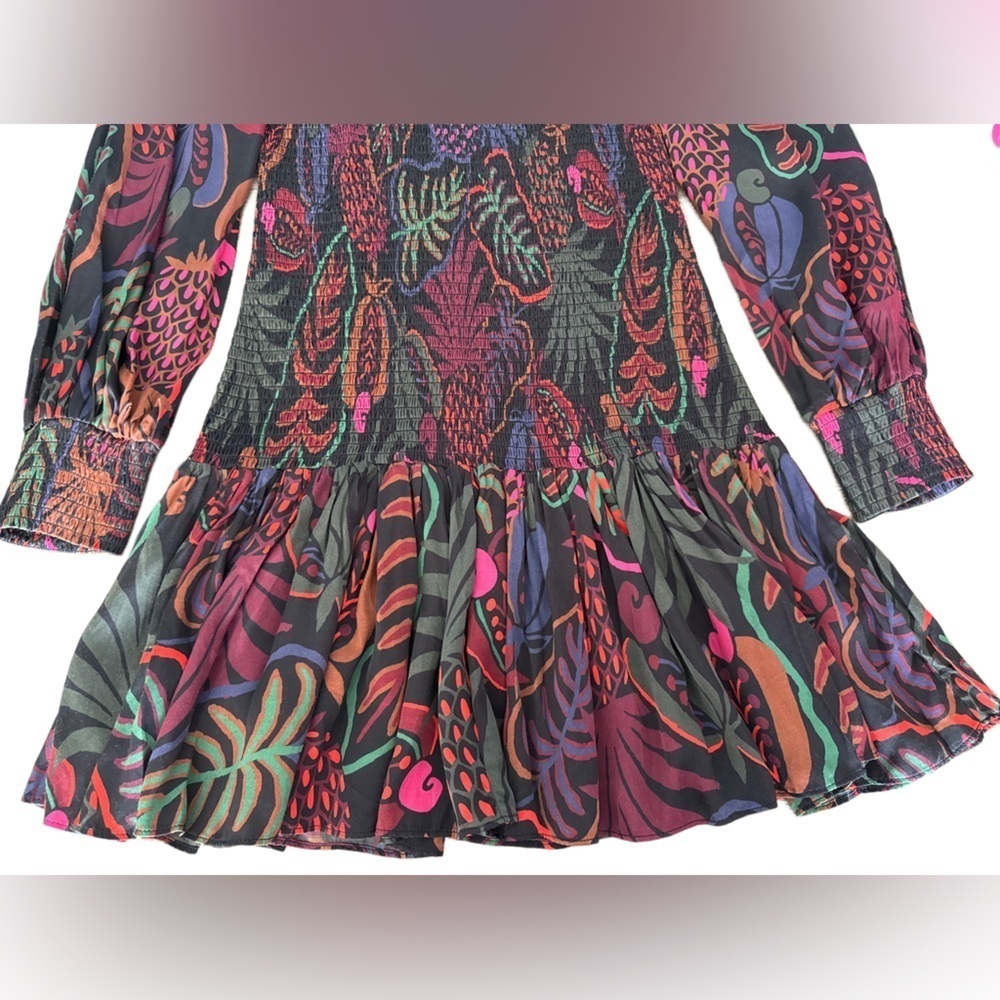 FARM RIO Frutis Dream Long‎ Sleeve Minidress Size Small - Picture 5 of 16